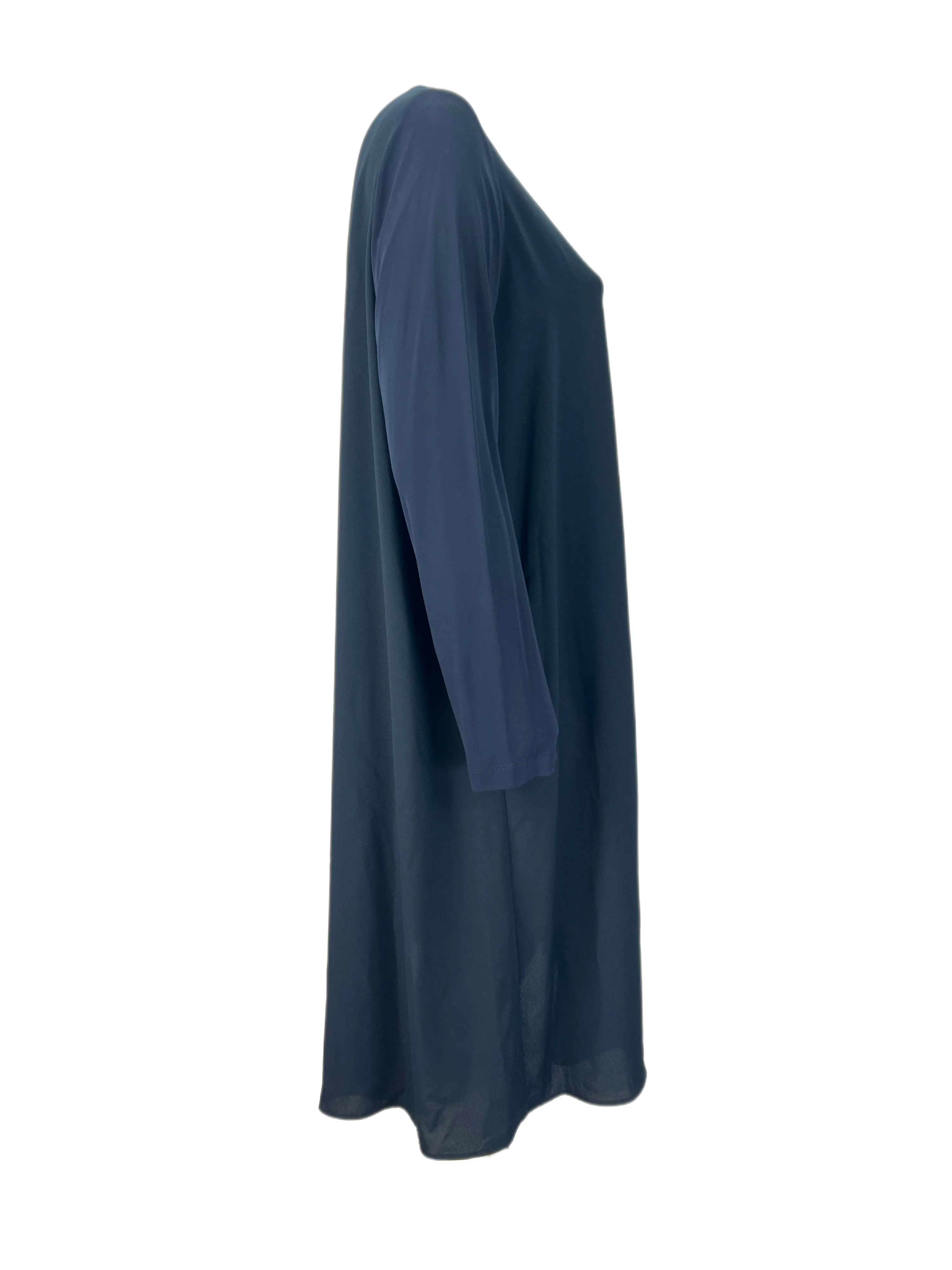 Marina Rinaldi Women's Black Dada Long Sleeve A Line Dress NWT