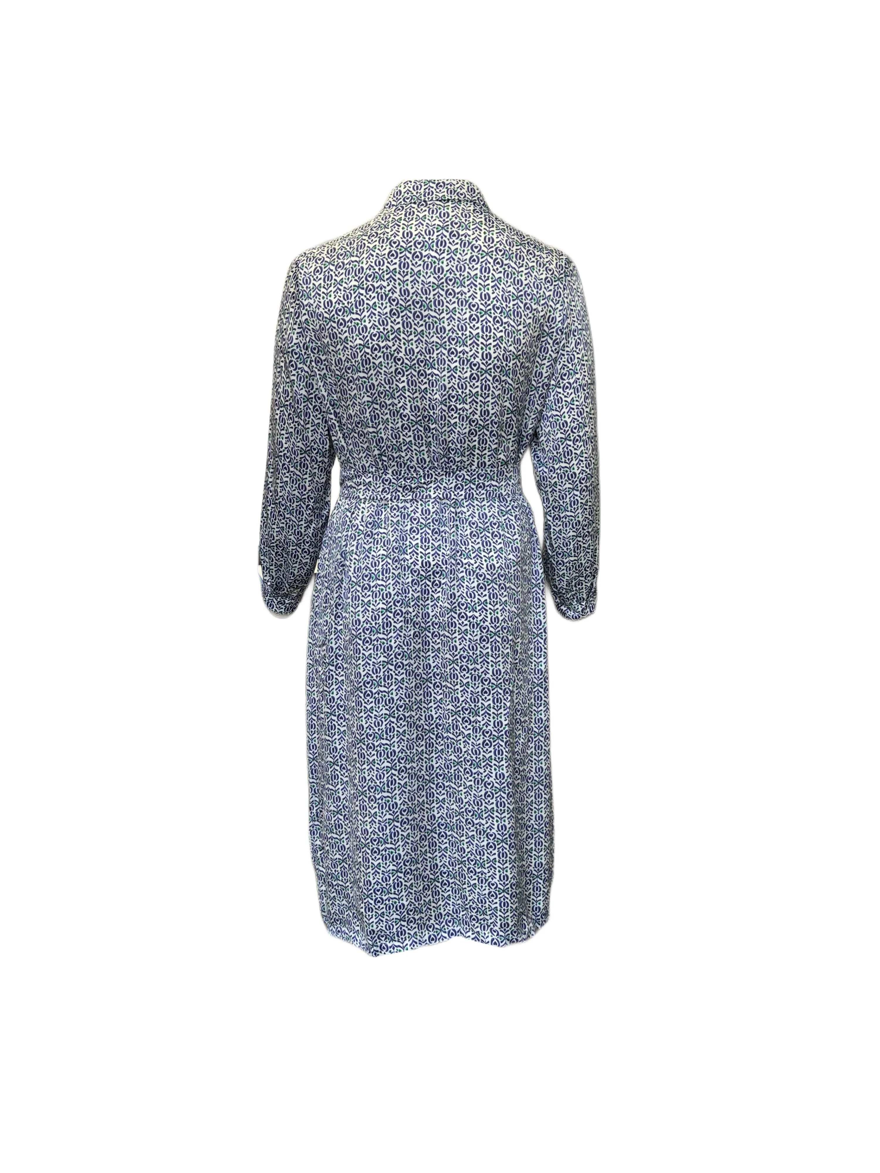 Marina Rinaldi Women's Blue Devon Button Closure Dress NWT