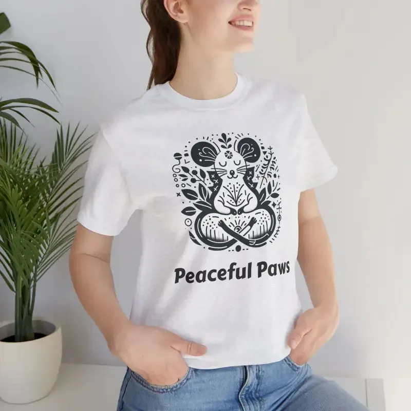 Meditating Mouse Tee Unisex Soft Cotton Serenity