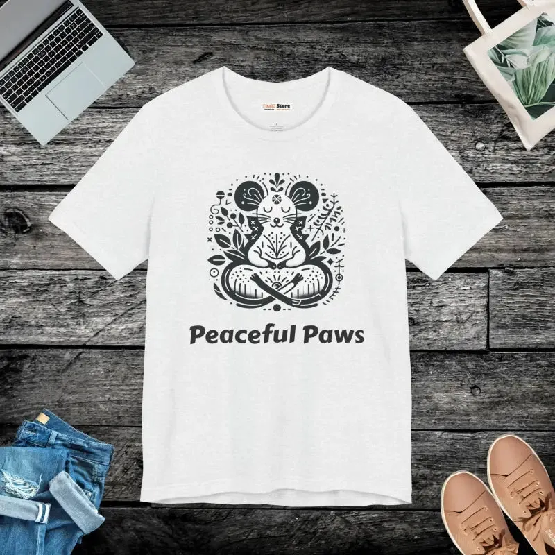 Meditating Mouse Tee Unisex Soft Cotton Serenity