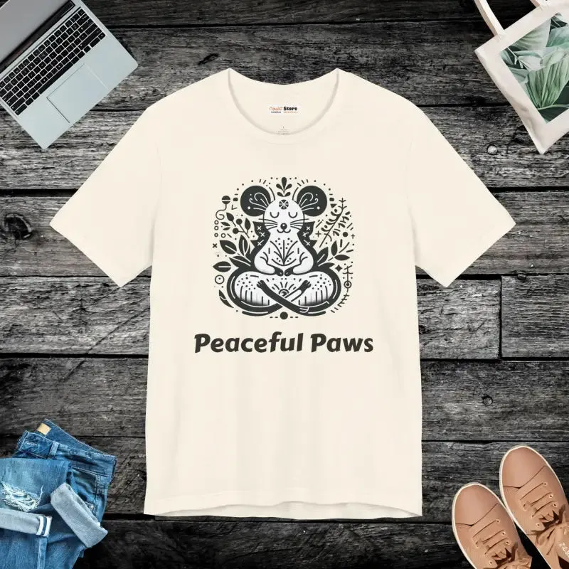 Meditating Mouse Tee Unisex Soft Cotton Serenity
