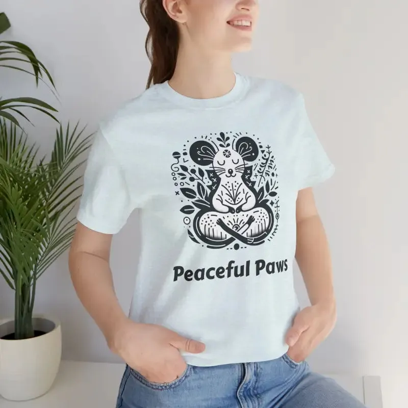 Meditating Mouse Tee Unisex Soft Cotton Serenity