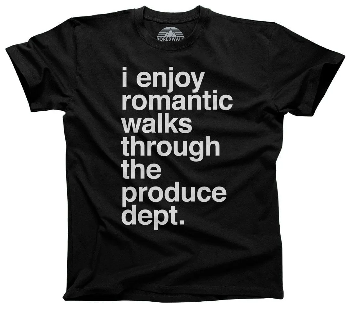 Men's I Enjoy Romantic Walks Through the Produce Department T-Shirt Foodie Vegan Vegetarian