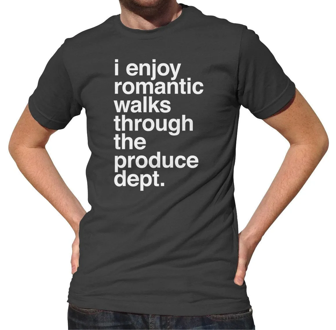 Men's I Enjoy Romantic Walks Through the Produce Department T-Shirt Foodie Vegan Vegetarian