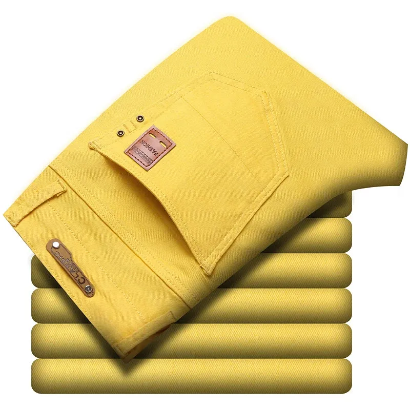 Men's Slim Jeans Regular Fit Straight Stretch Denim Pants Fashion Business Casual Loose Jeans Trousers