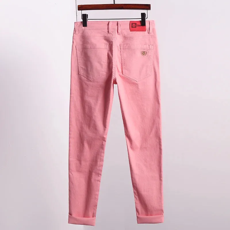 Men's Slim Jeans Regular Fit Straight Stretch Denim Pants Fashion Business Casual Loose Jeans Trousers