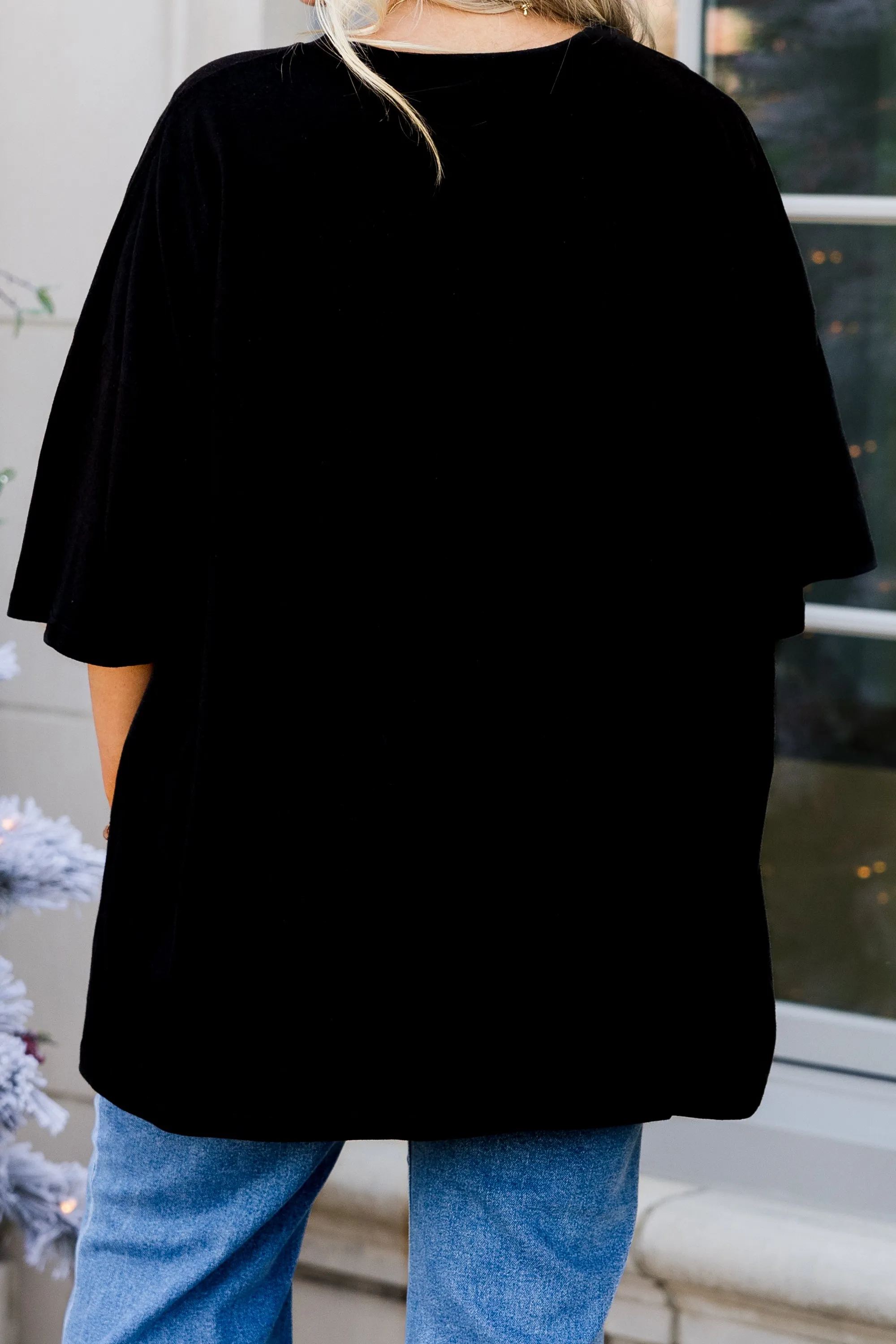 Merry Glow-mas Boyfriend Tee, Black