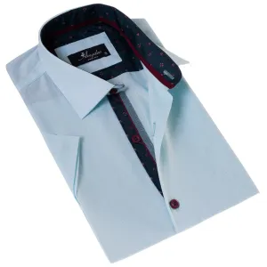Mint Green Shirt  Paisley  Short Sleeve Button up Shirts - Tailored