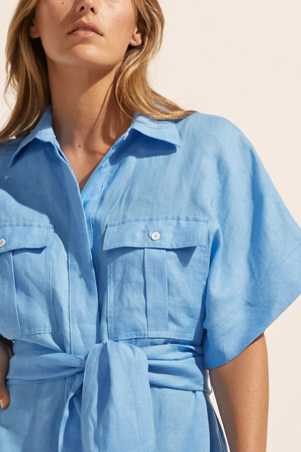 Moat Peacock Blue Shirt Dress