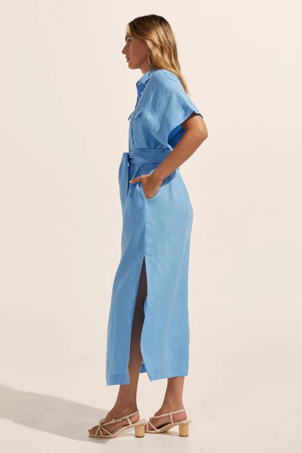 Moat Peacock Blue Shirt Dress