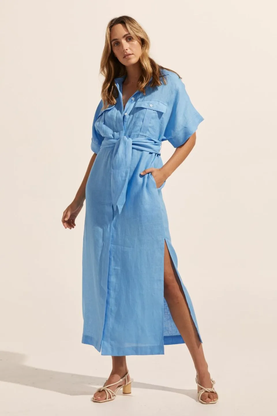 Moat Peacock Blue Shirt Dress