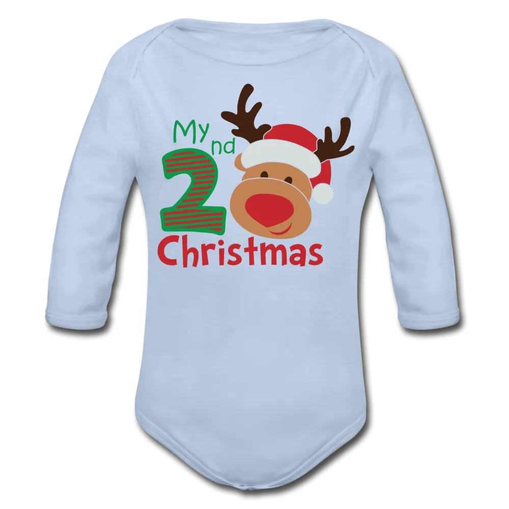 My Second Christmas Organic Long Sleeve Baby Bodysuit