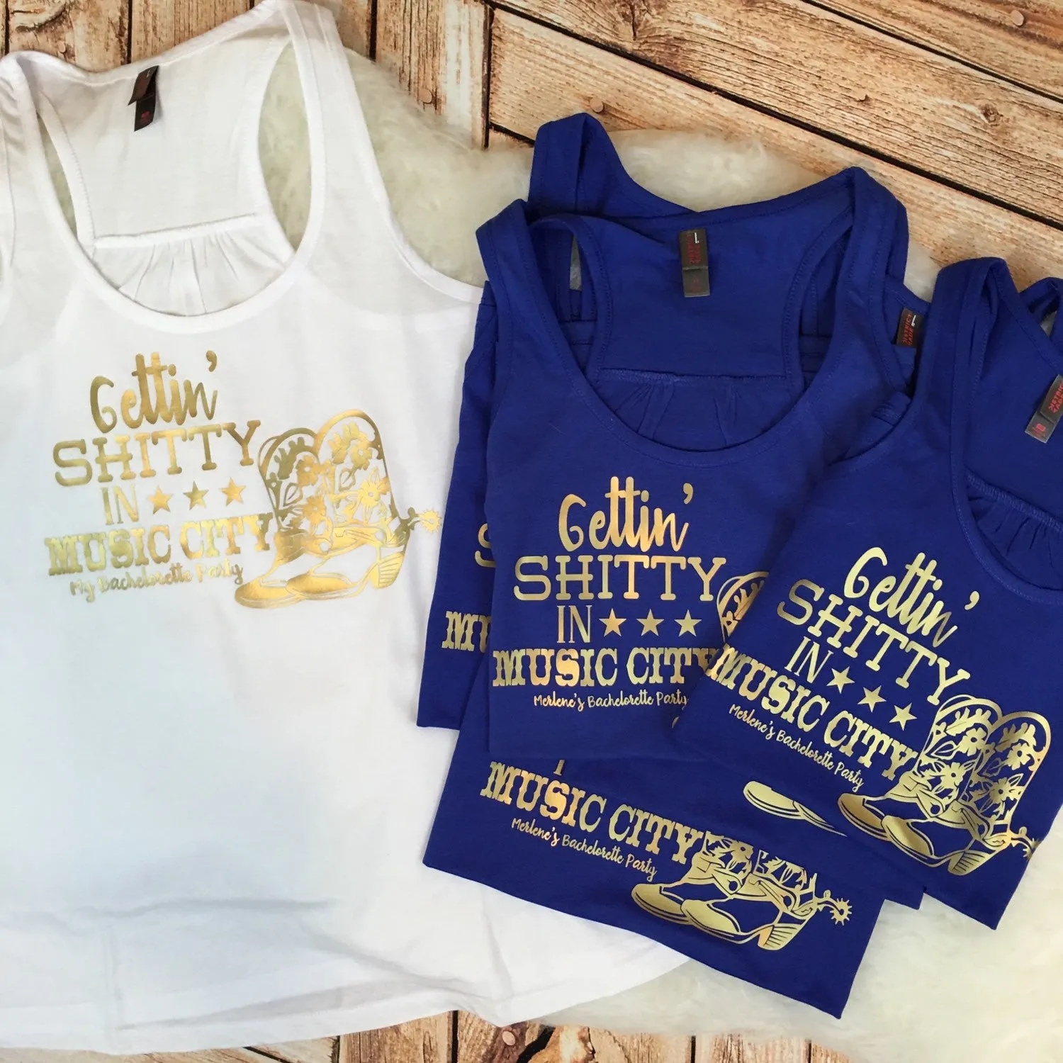 Nashville Bachelorette Party Custom Shirts: Getting Sh*tty in Music City