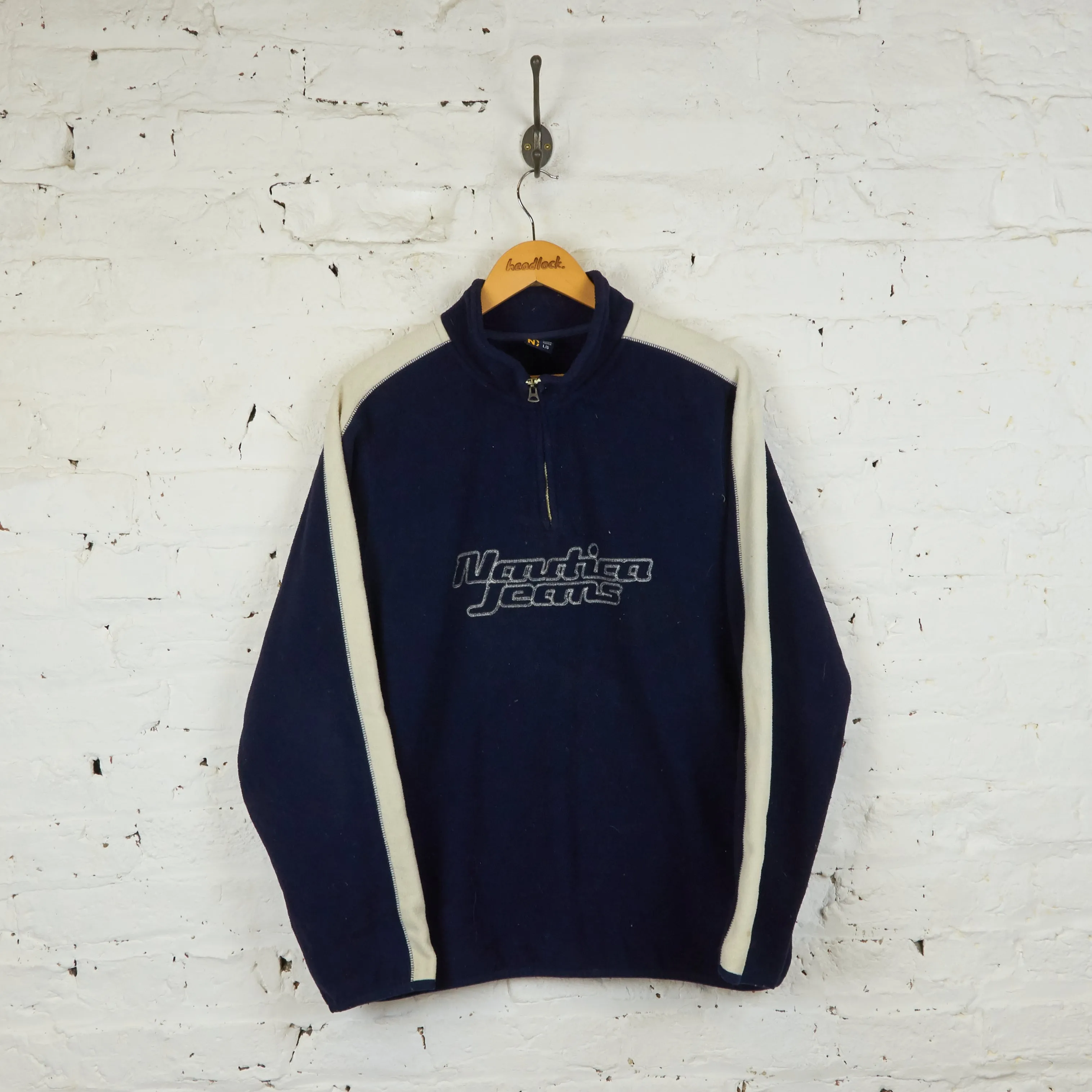Nautica Jeans 90s 1/4 Zip Fleece - Blue - L