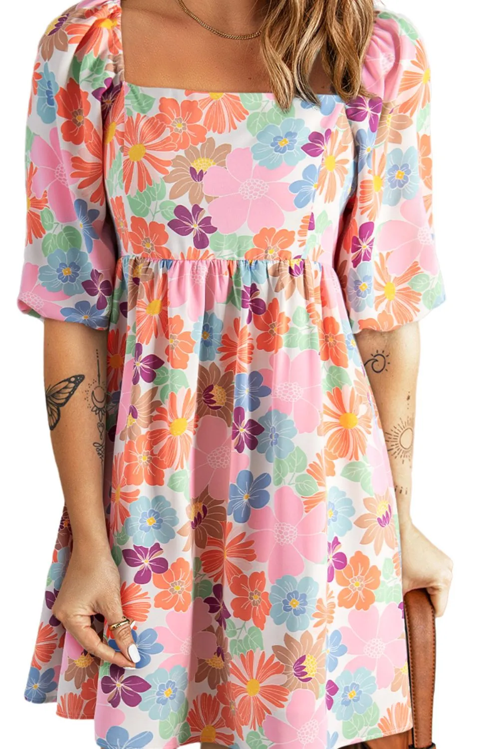 Nell Printed Half Sleeve Mini Dress