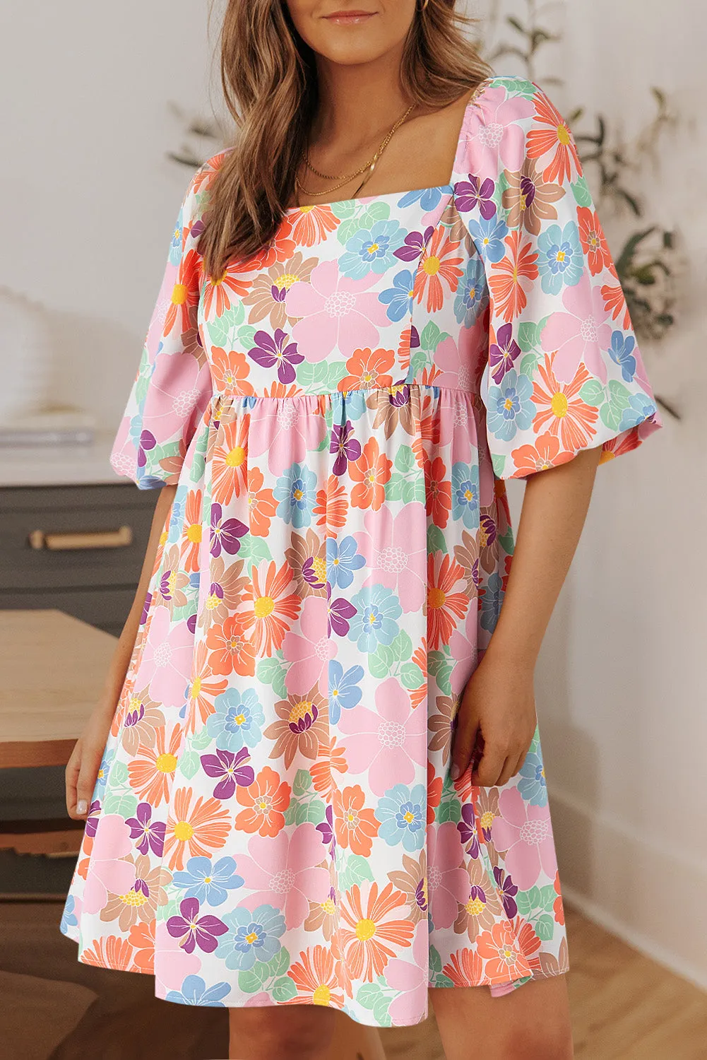 Nell Printed Half Sleeve Mini Dress