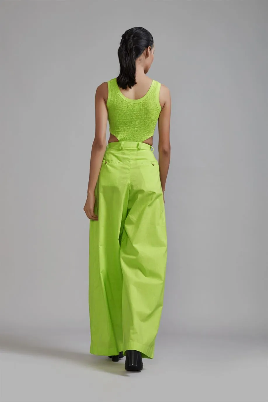 New Season Summer/Fall 2024-Coord Set Green Bodysuit 2pcs Cotton Neon-MT Bodysuit Coord Set-Neon Green-Fashion Edit Mati