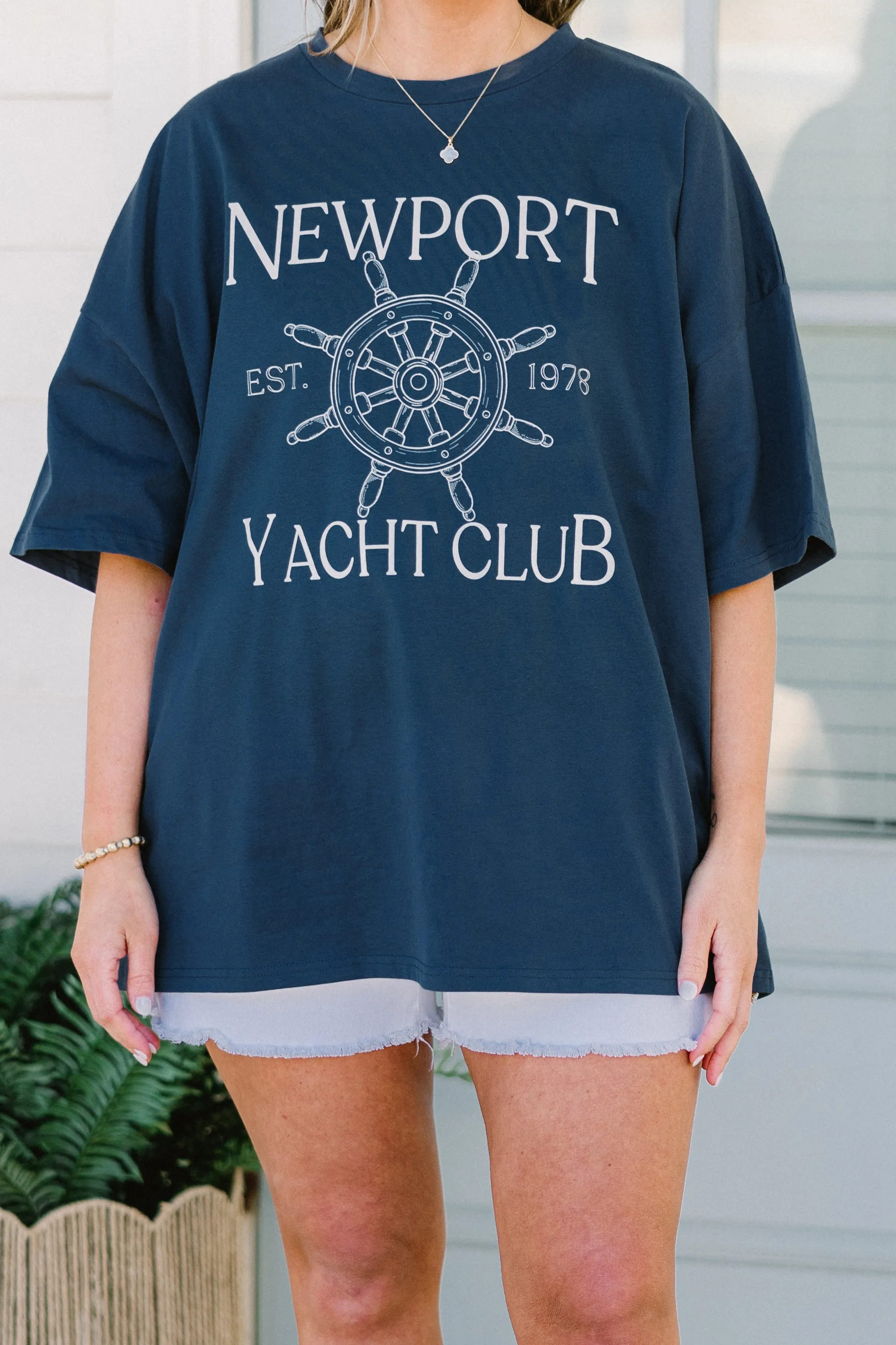 Newport Yacht Club Boyfriend Tee, Navy