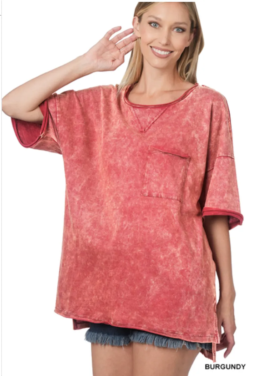 Nobody Like You Acid Wash Top-Multiple Colors Available