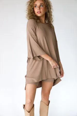 Nora® | Women's loungewear set: oversized T-shirt with cycling shorts, comfortable and versatile