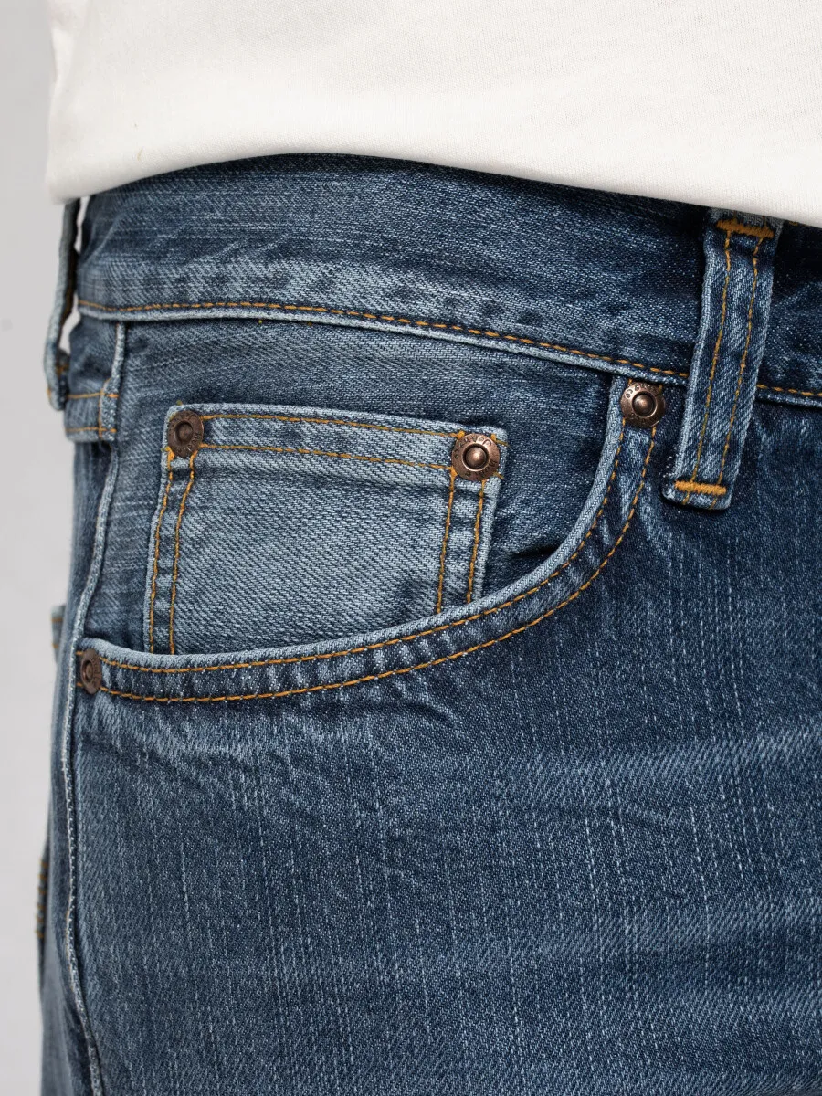 【Nudie Jeans】高腰修身錐形 刷色褲／13.2oz／Steady Eddie II Worn Gene