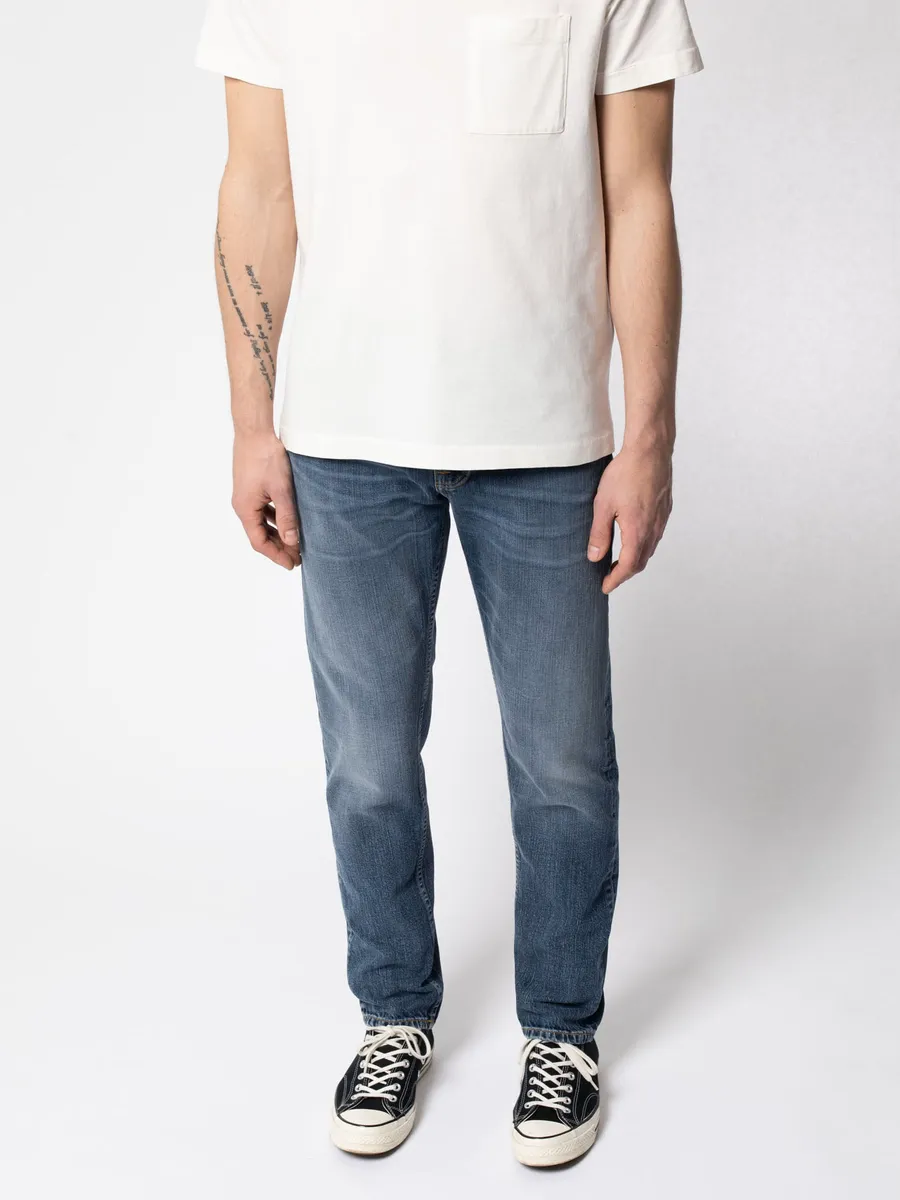 【Nudie Jeans】高腰修身錐形 刷色褲／13.2oz／Steady Eddie II Worn Gene