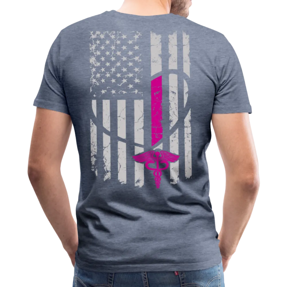 Nurse Flag Heart Front Men's Premium T-Shirt (CK1818) Updated