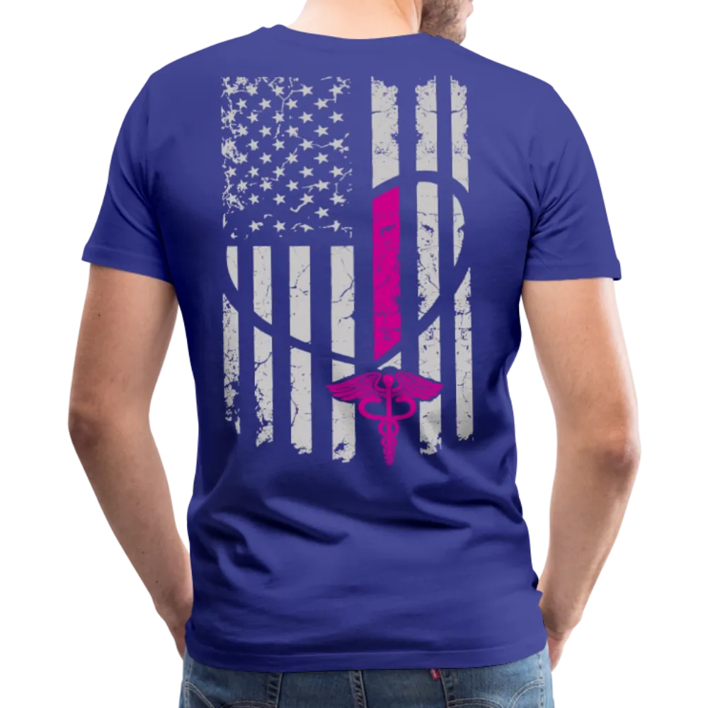 Nurse Flag Heart Front Men's Premium T-Shirt (CK1818) Updated