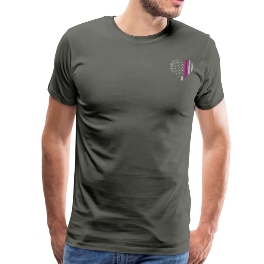 Nurse Flag Heart Front Men's Premium T-Shirt (CK1818) Updated