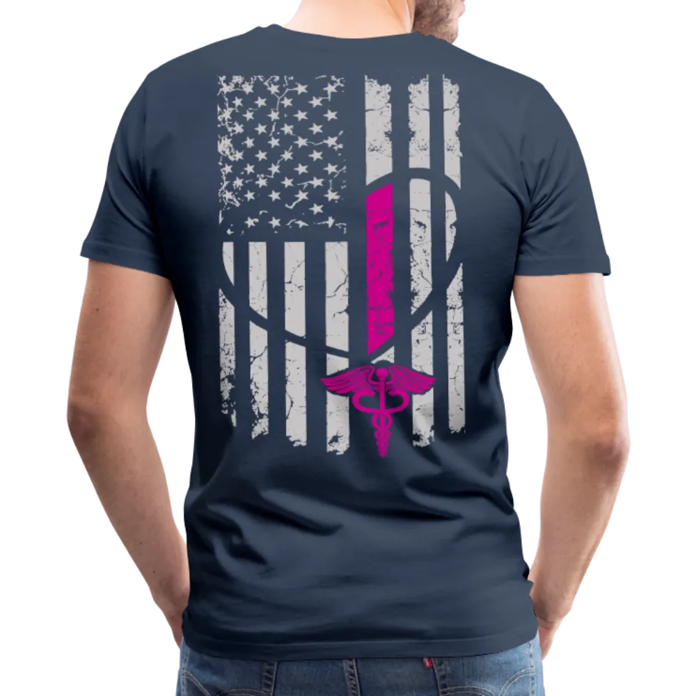 Nurse Flag Heart Front Men's Premium T-Shirt (CK1818) Updated