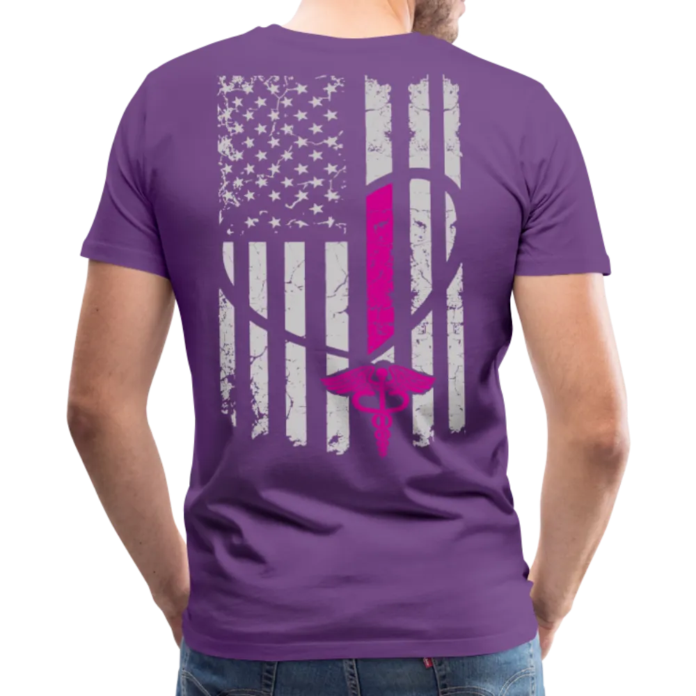 Nurse Flag Heart Front Men's Premium T-Shirt (CK1818) Updated