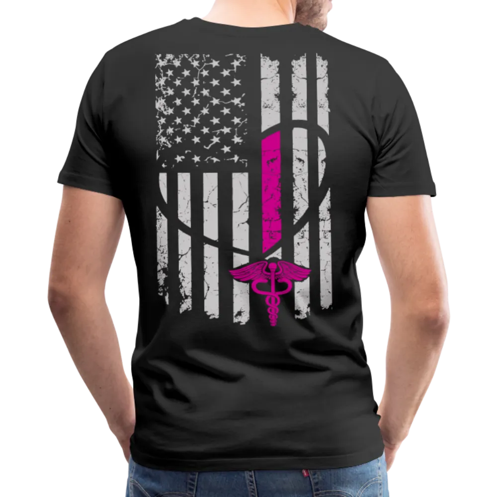Nurse Flag Heart Front Men's Premium T-Shirt (CK1818) Updated