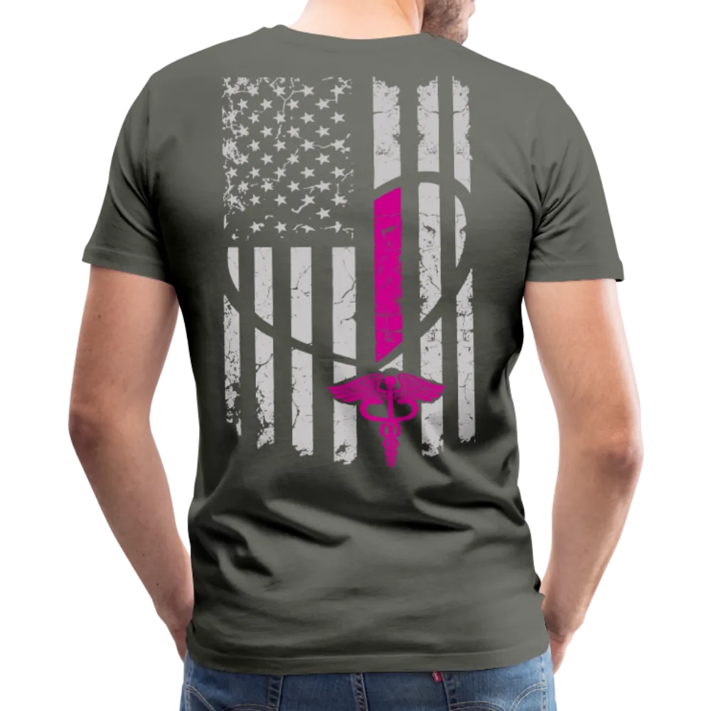 Nurse Flag Heart Front Men's Premium T-Shirt (CK1818) Updated