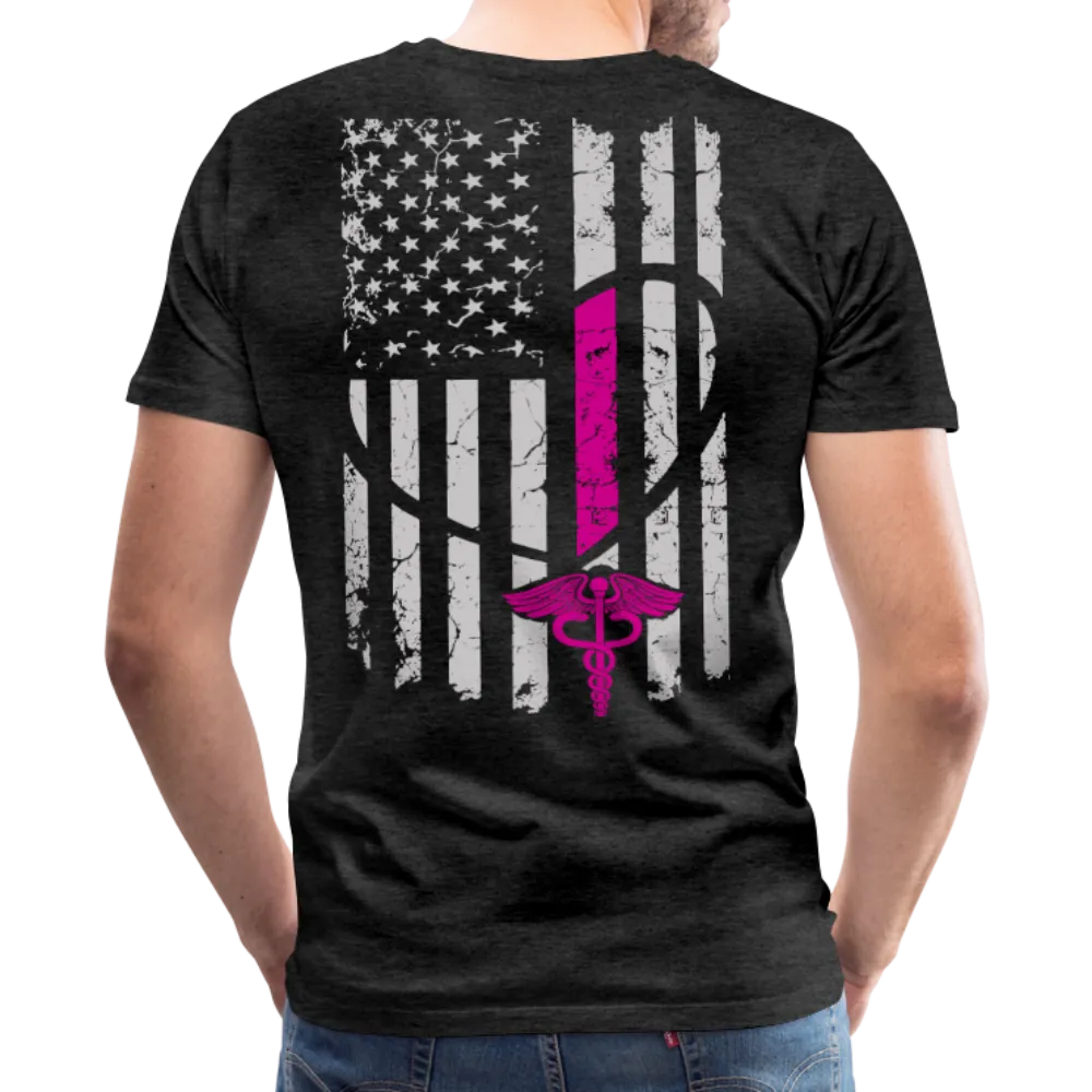 Nurse Flag Heart Front Men's Premium T-Shirt (CK1818) Updated