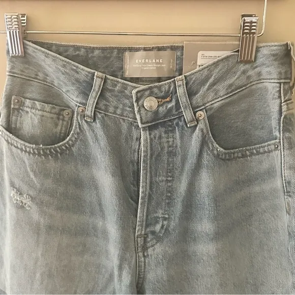 NWT Everlane 90s cheeky high rise curvy patchwork denim Jeans straight 28 Crop
