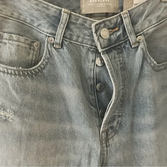 NWT Everlane 90s cheeky high rise curvy patchwork denim Jeans straight 28 Crop