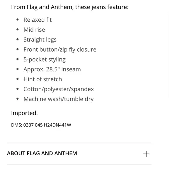 NWT Flag &amp; anthem Women's Gray straight leg Jeans Sz. 32 Waist