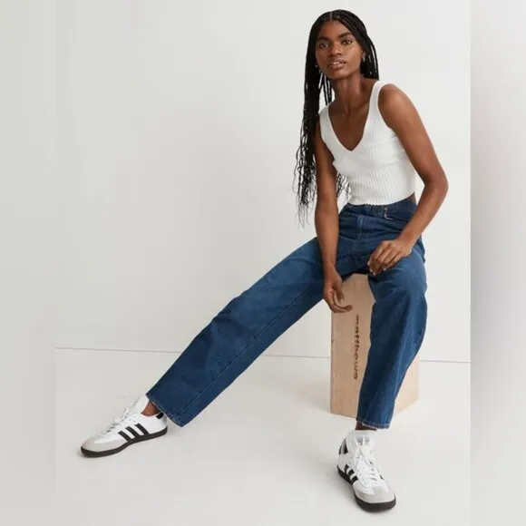 NWT MADEWELL BAGGY STRAIGHT JEANS High Rise Style NH643 Cotton/Hemp Size 27