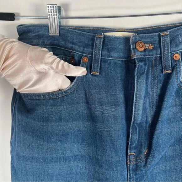 NWT MADEWELL BAGGY STRAIGHT JEANS High Rise Style NH643 Cotton/Hemp Size 27