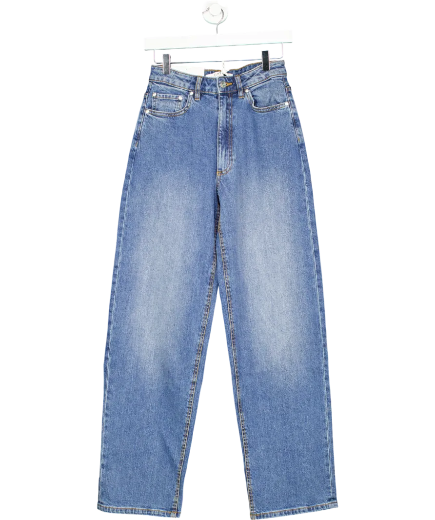 omnes Greta Mid Rise Dad Jeans, Blue Denim UK 6
