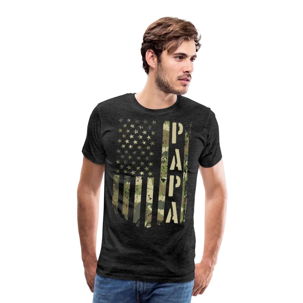 Papa Camo American Flag Men's Premium T-Shirt