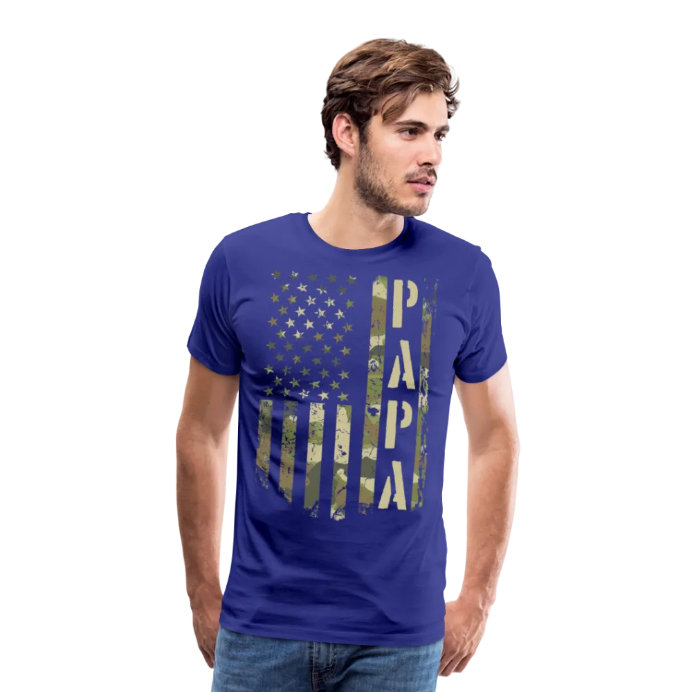 Papa Camo American Flag Men's Premium T-Shirt