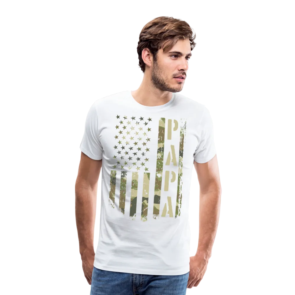 Papa Camo American Flag Men's Premium T-Shirt