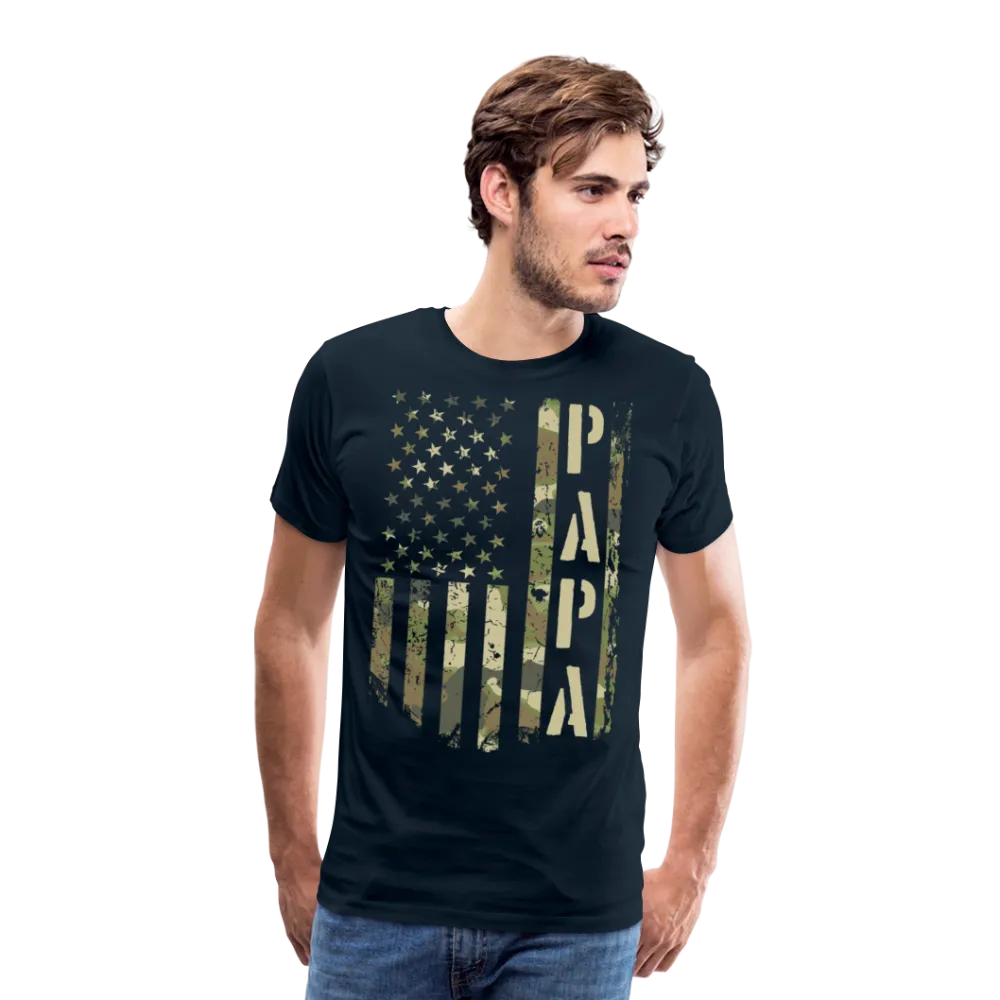 Papa Camo American Flag Men's Premium T-Shirt