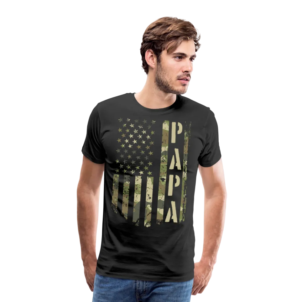 Papa Camo American Flag Men's Premium T-Shirt