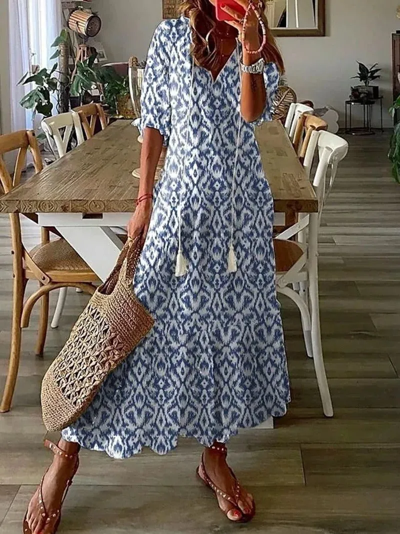 Philippa - Geometric Print Woman's Dress