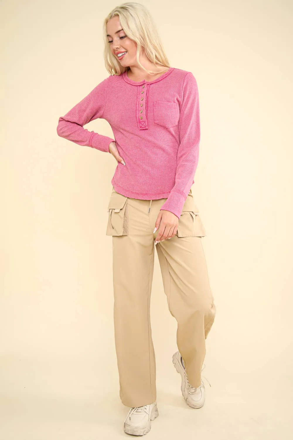 Pink Waffle Top