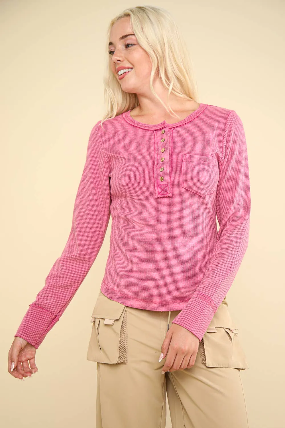 Pink Waffle Top