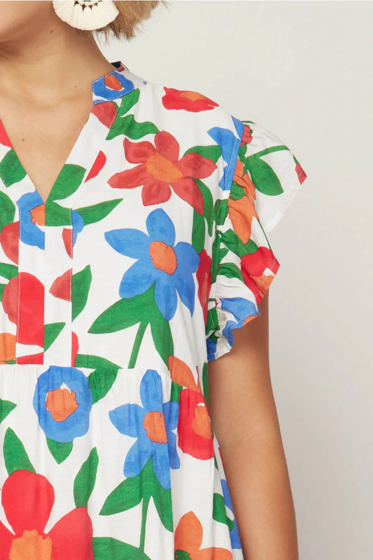Plus Fiesta Floral Midi Dress