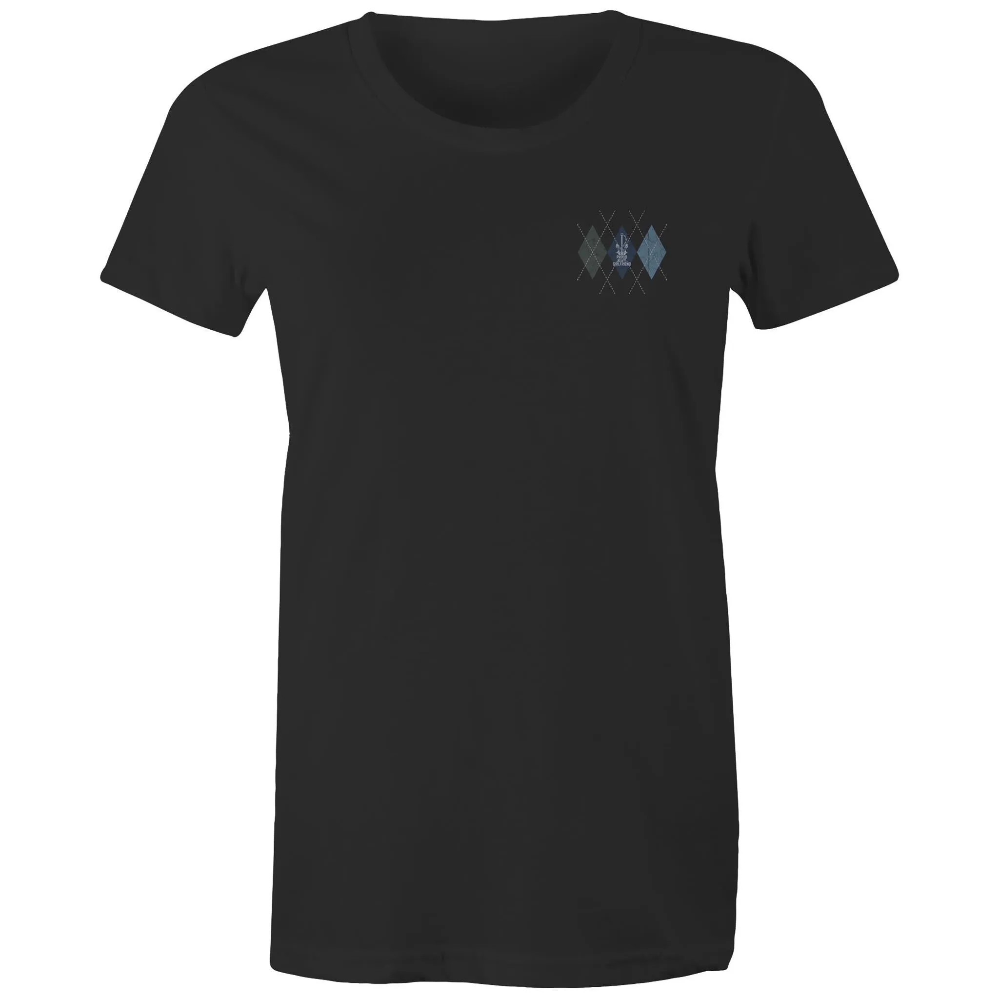 Proud Navy Girlfriend (Argyle) Women's T-shirt